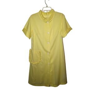 Vintage 60s Yellow House Dress